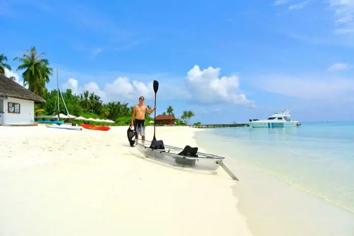 kayak on beautiful beach