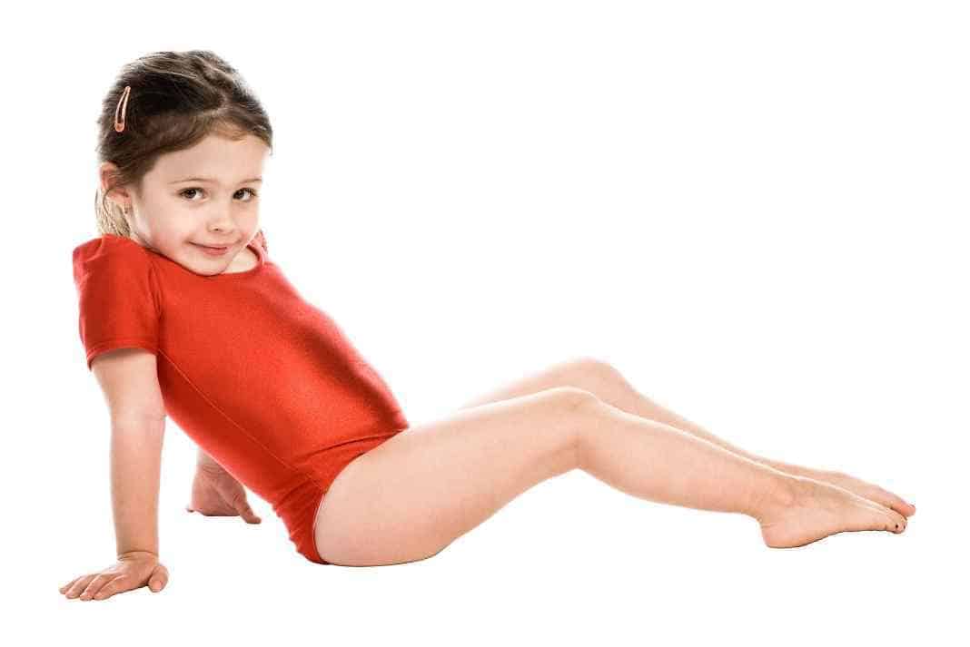 girl wearing gymnastics leotard