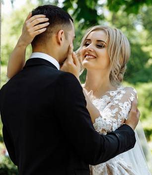 married couple wedding photo