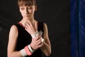 gymnast wearing wrist support