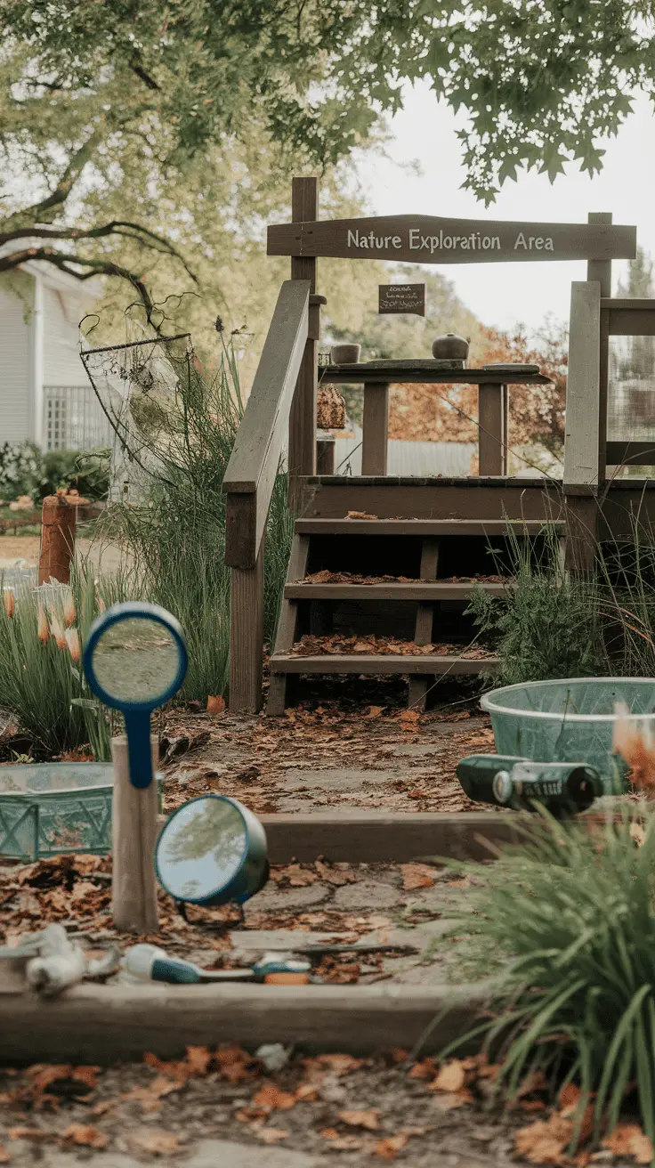 A whimsical garden hideaway with kids reading on blankets surrounded by flowers and fairy lights.